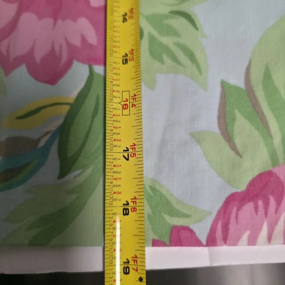 VTG Ralph Lauren Sandy Lane Tropical Hibiscus Pillowcase Pair Blue Pink Standard